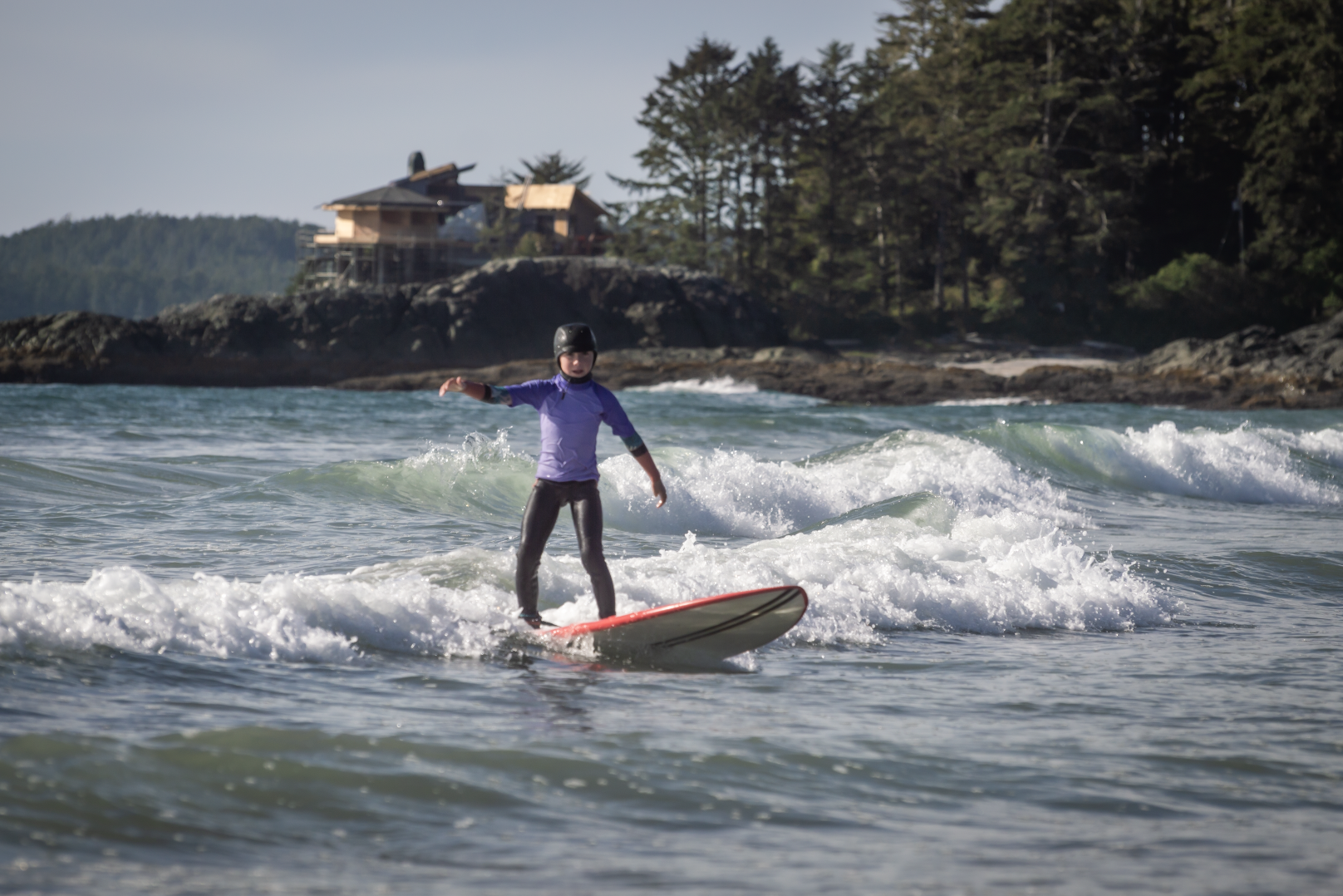 private surf lesson in tofino at chesterman beach