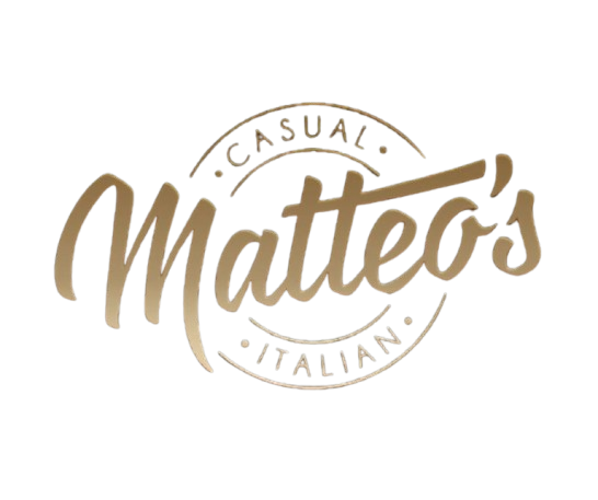 Matteo's Italian restaurant logo with handwritten style text and circular design elements.