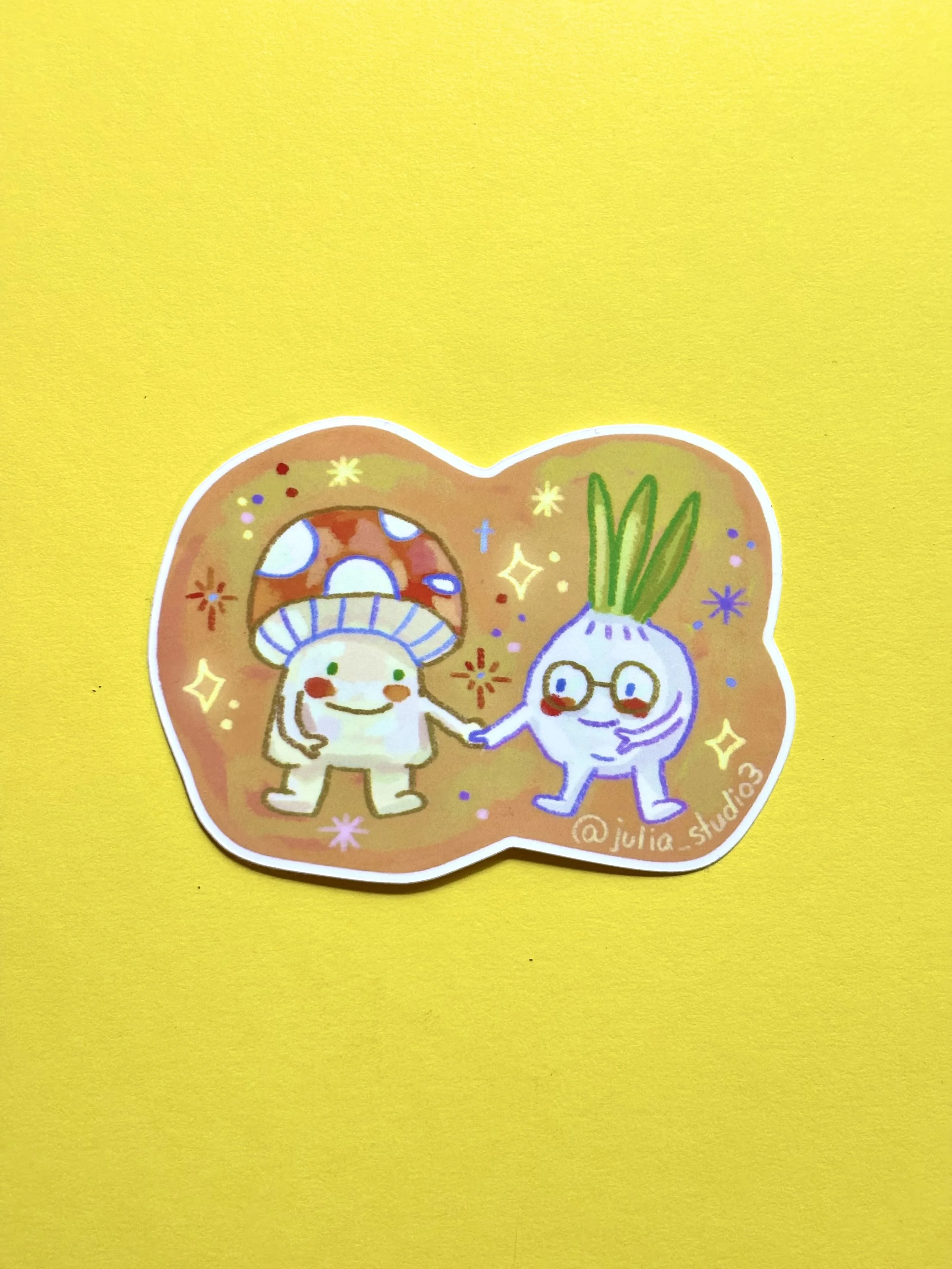 Mushroom and Garlic Are Friends Sticker
