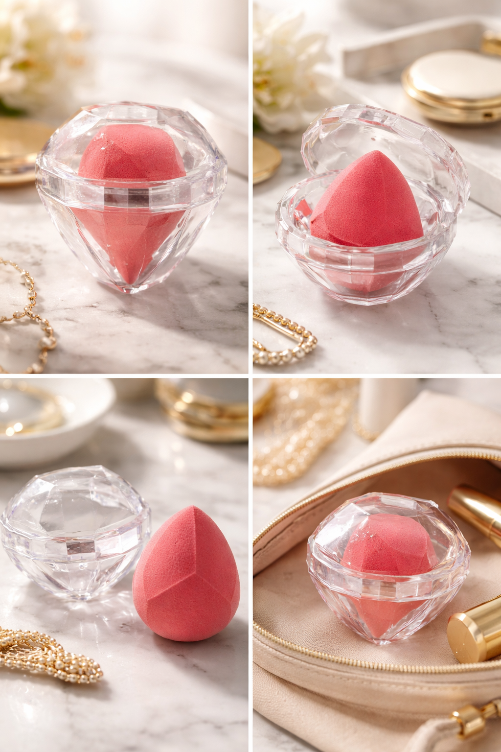 Diamond Makeup Sponge with Protective Case