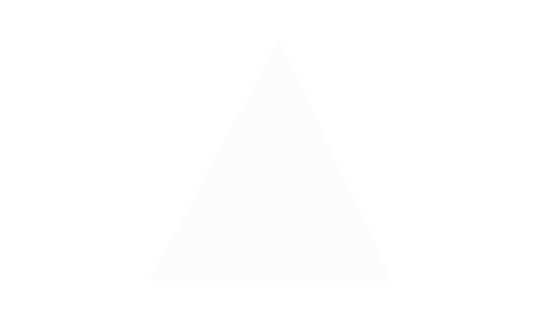 Blank white triangle centered on a light gray background.