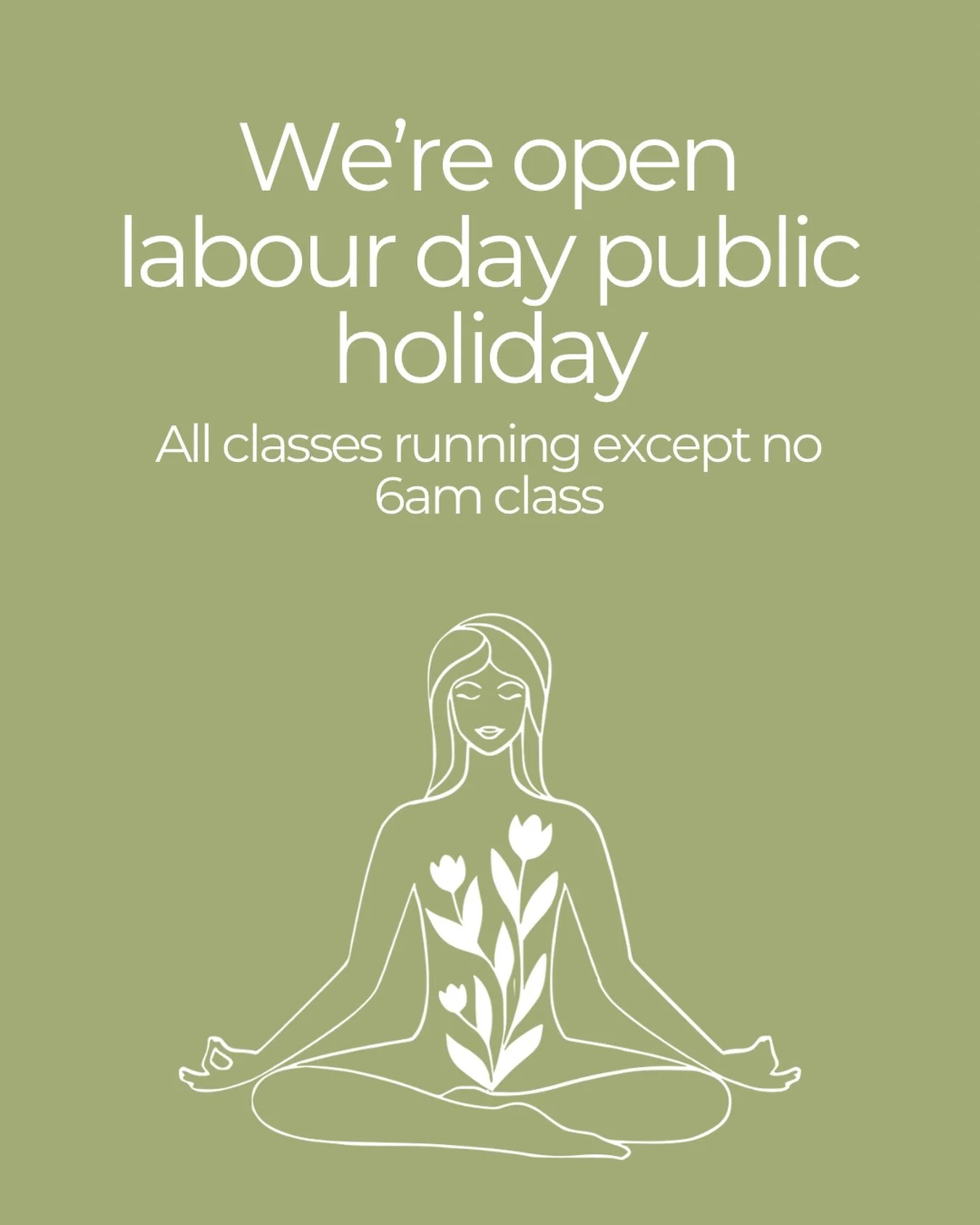Labour Day Monday 9th March 🌿
We&rsquo;re still flowing (just no 6am class).
See you on the mat, beautiful community.

📍1036 Heidelberg Road, Ivanhoe
Book via link in bio🥰
