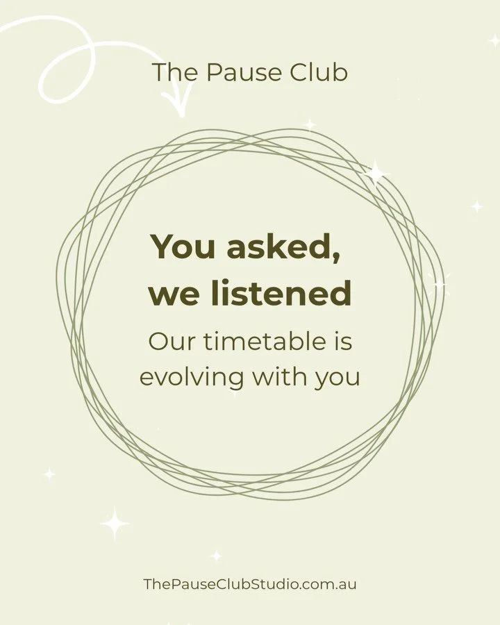 You asked, we listened 🤍

As The Pause Club continues to grow, I&rsquo;ve been paying close attention to what feels supportive for you &mdash; more rest, more balance, and a rhythm that fits real life.

So we&rsquo;ve made a few gentle updates to th