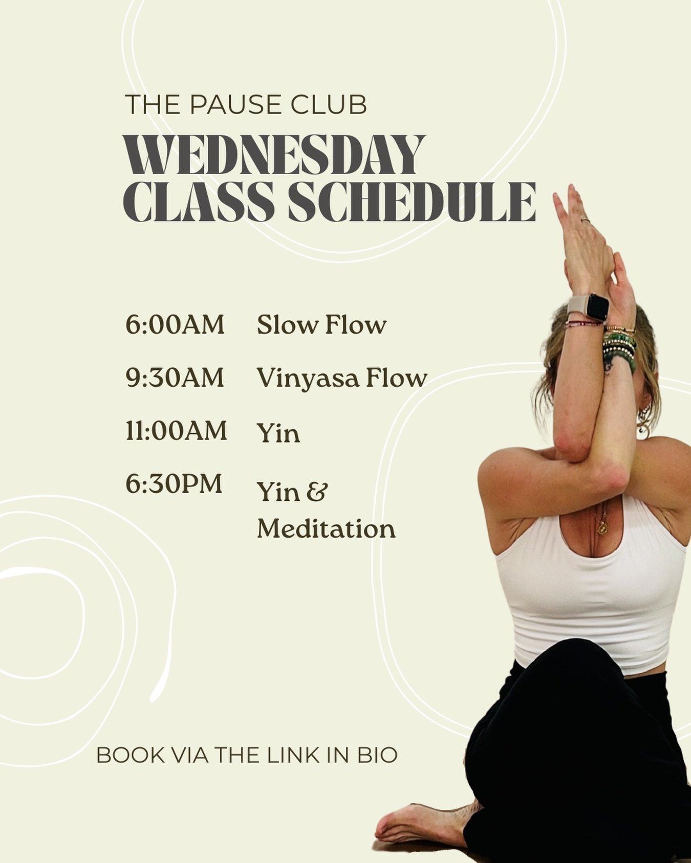Beautiful yogis! Check out our new Wednesdays class schedule! 

Can&rsquo;t wait to flow with you all on the mat.

Book via link in bio❤️
