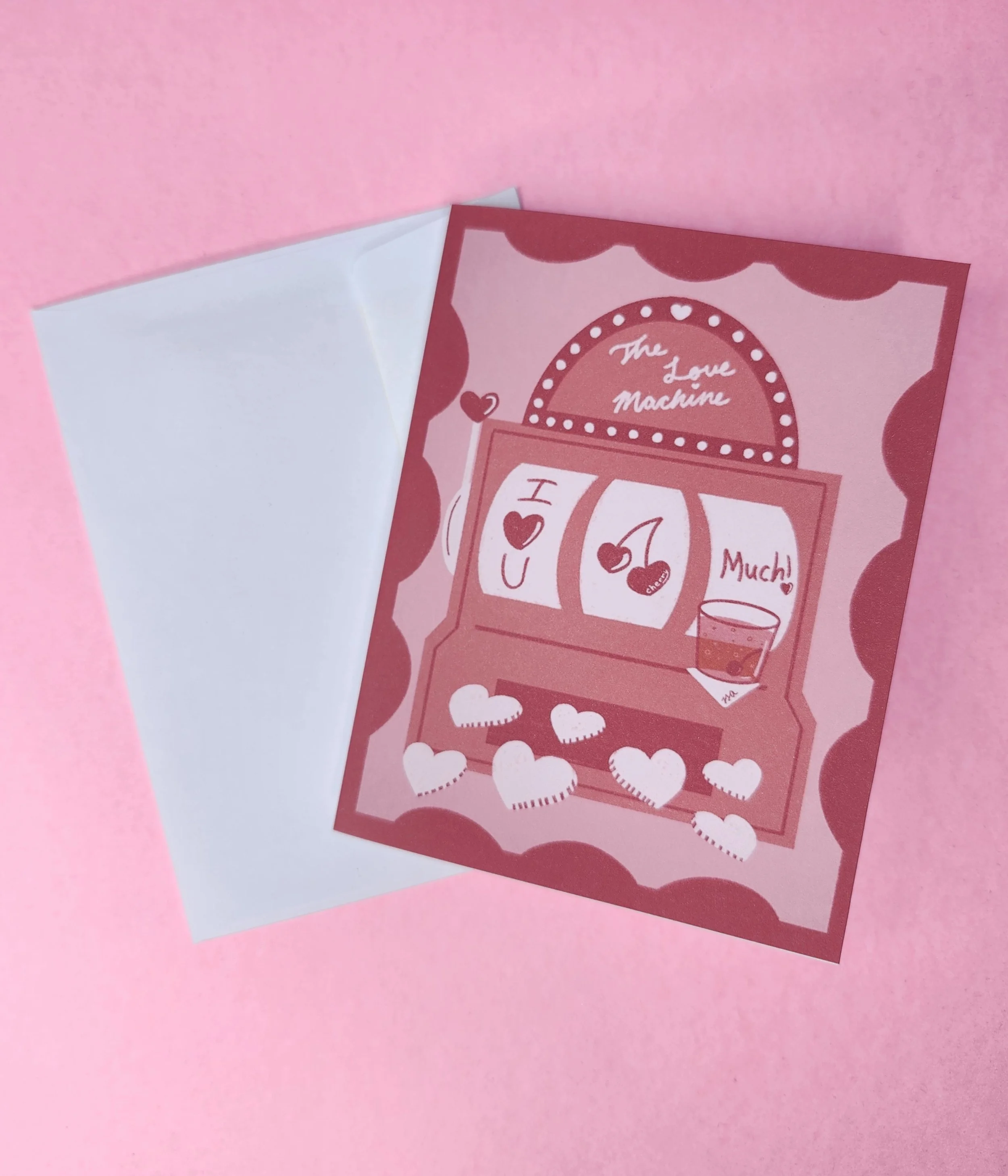 I Love You Cherry Much! Postage Stamp Greeting Card