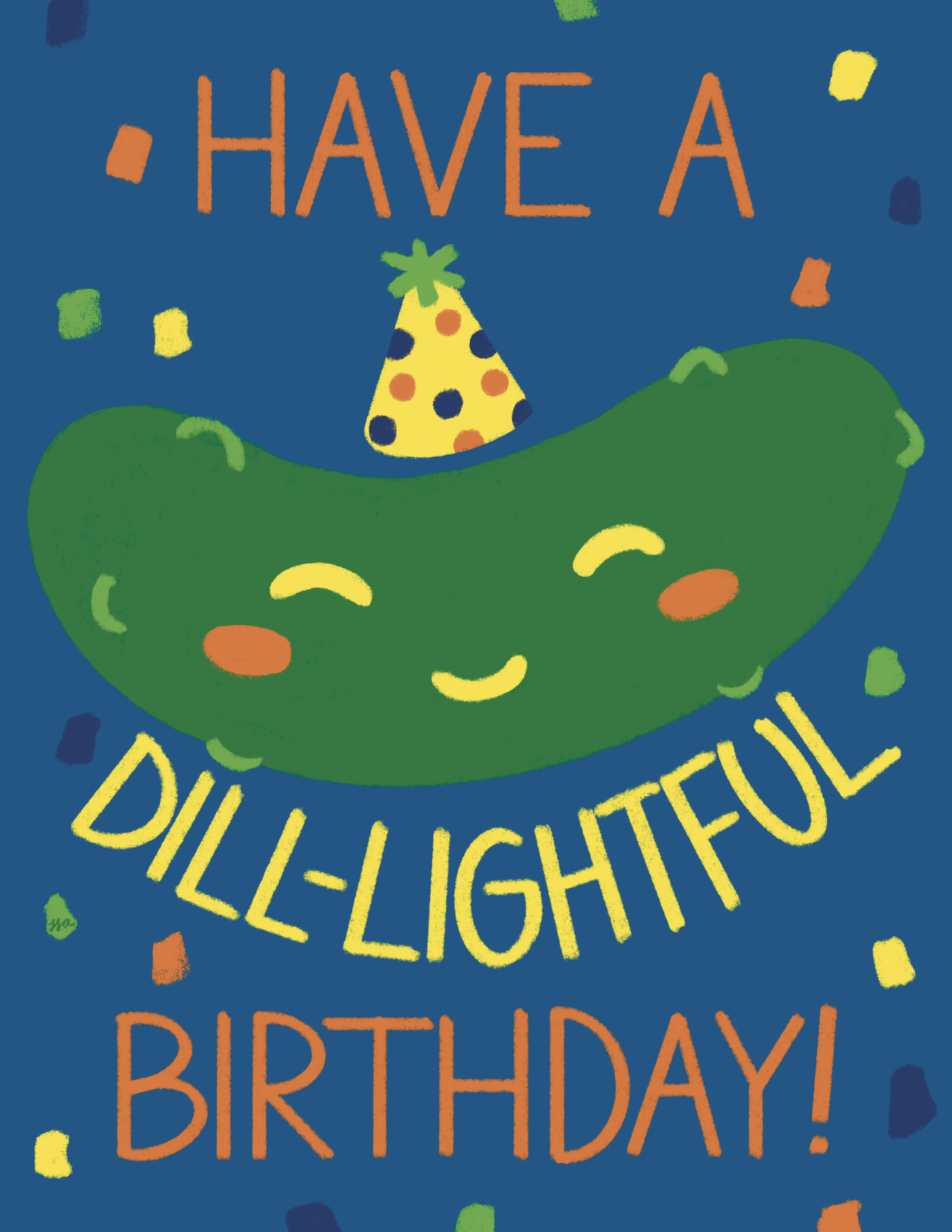 Have a Dill-lightful Birthday! Pickle Pun Greeting Card