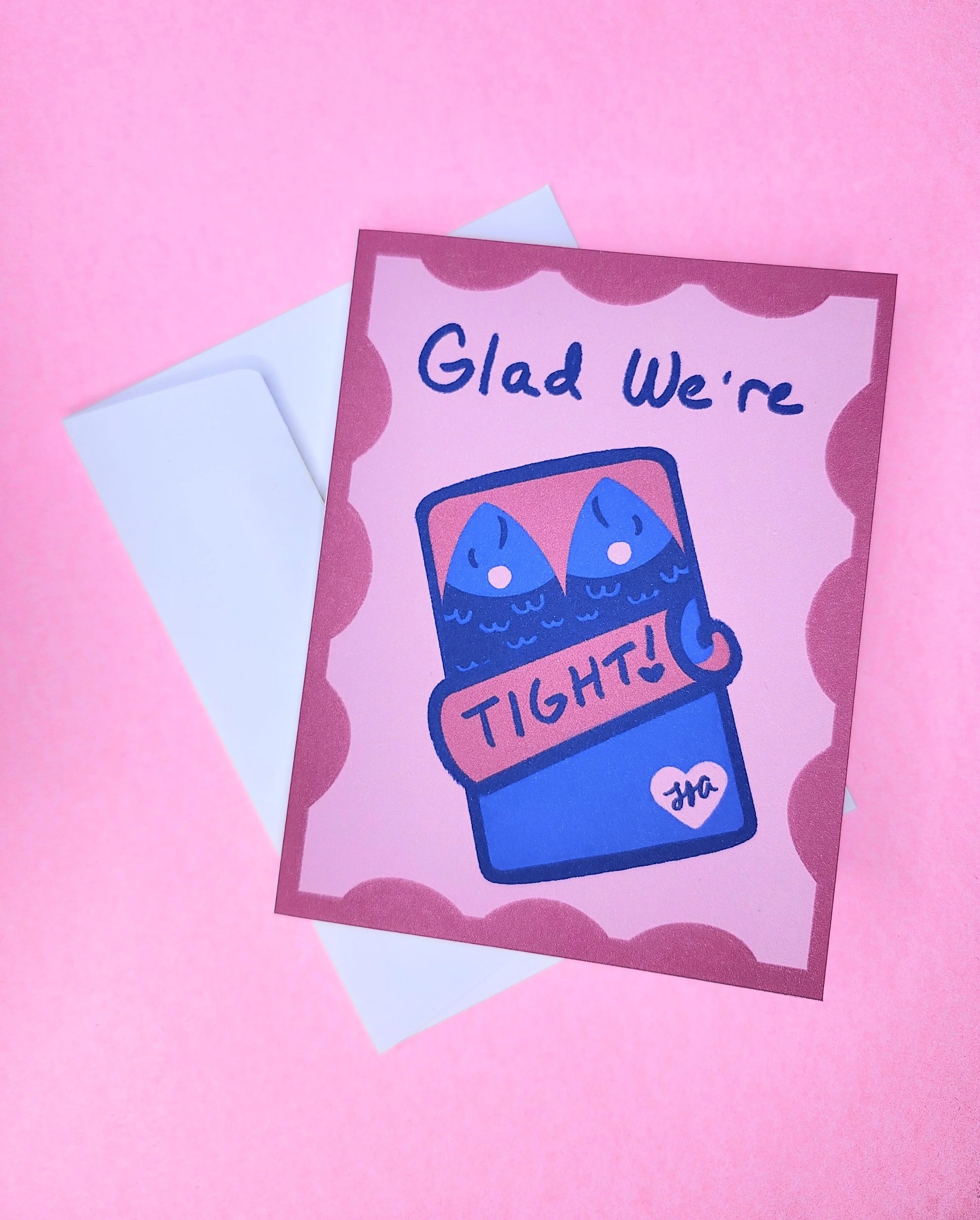 Glad We’re Tight! Postage Stamp Greeting Card