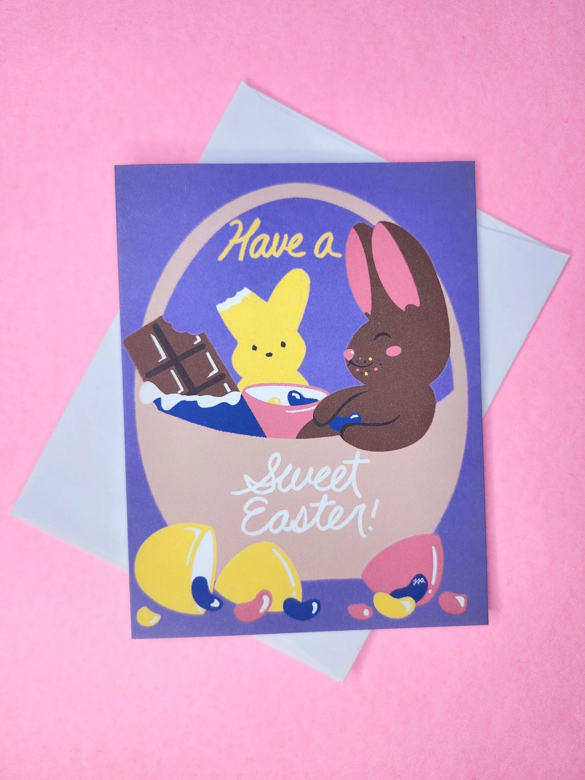 Have a Sweet Easter! Cute Bunny Greeting Card