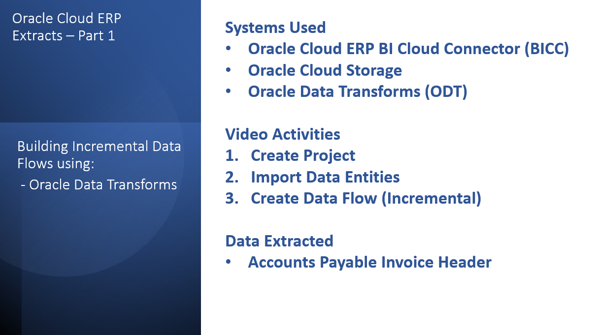 Oracle Cloud ERP Extracts  Part 1: Building Incremental Data Flows