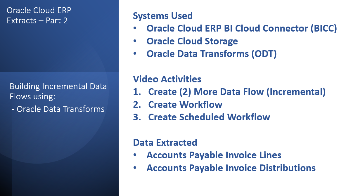 Oracle Cloud ERP Extracts Part 2: Data Flows, Workflows and Schedules