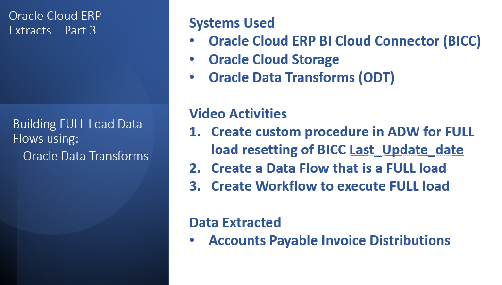 Oracle Cloud ERP Extracts Part 3: Building FULL Load Data Flows and Workflows