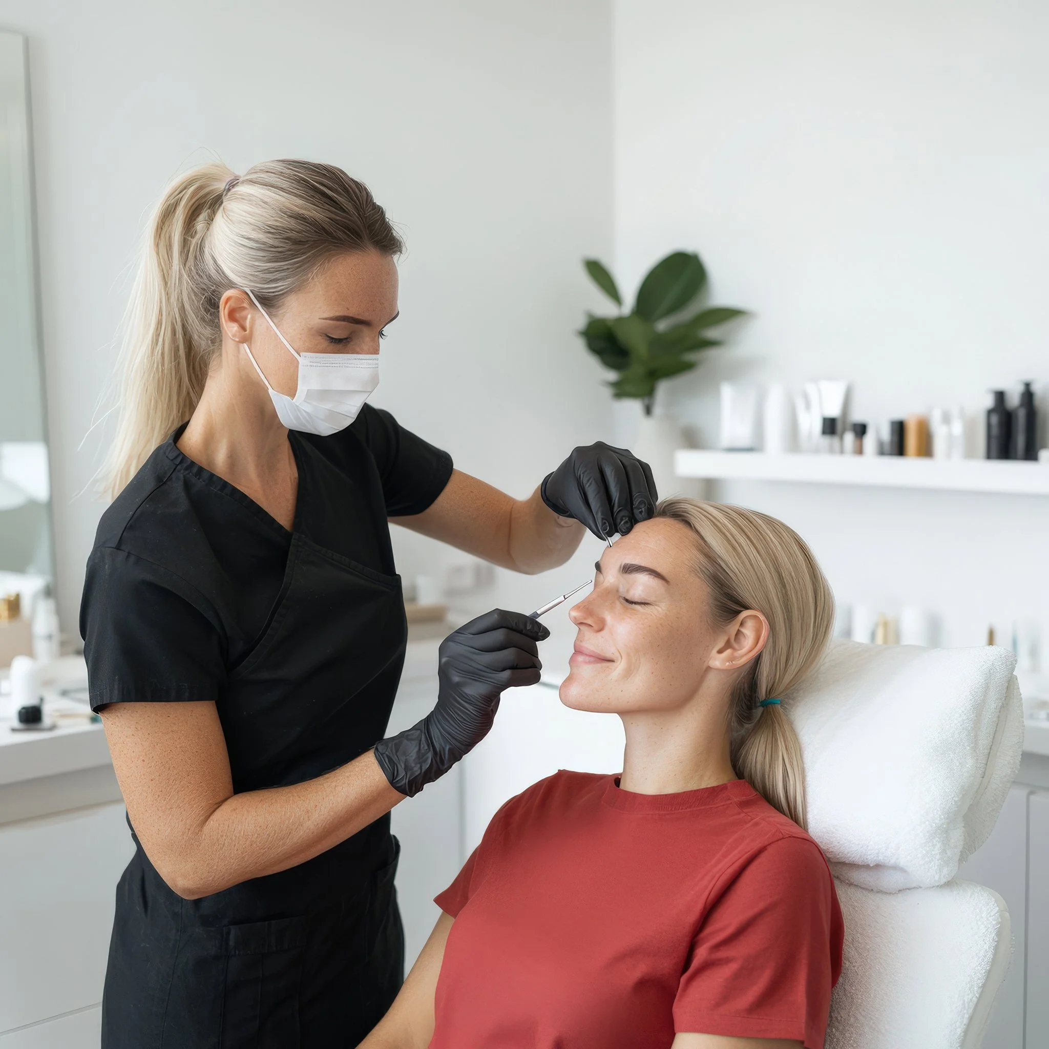 A woman receiving a cosmetic injection at VVW Aesthetics in Reno