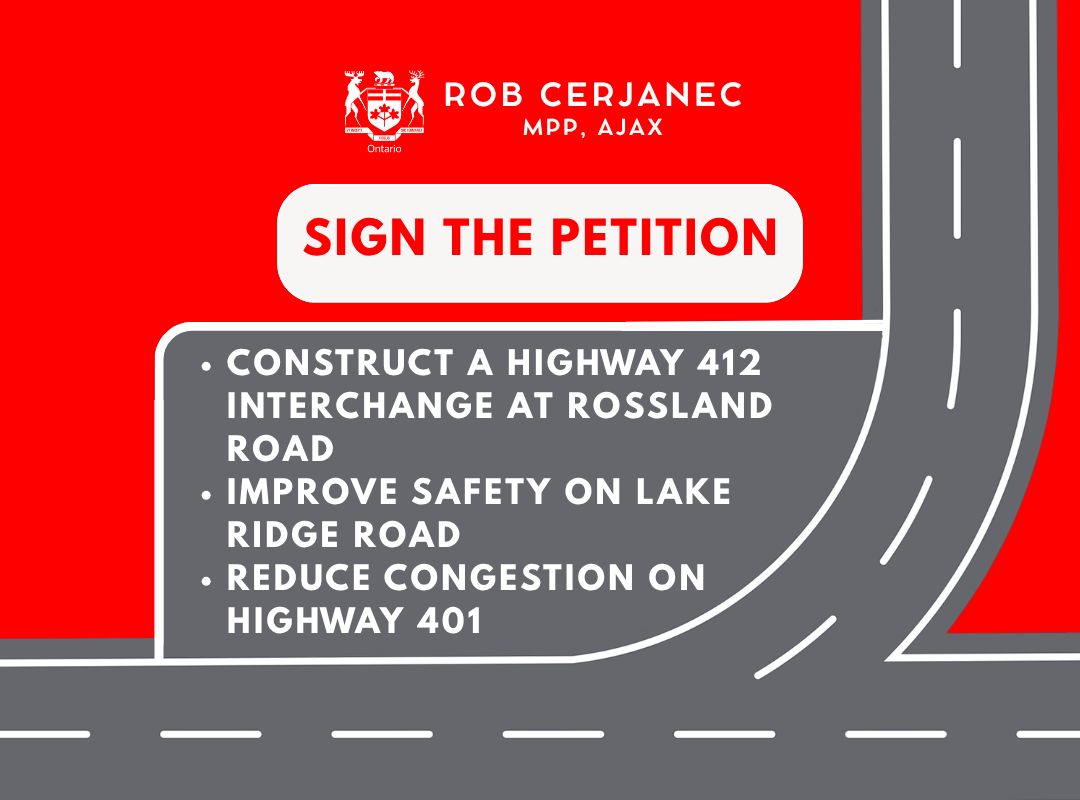 Petition to Construct a Highway 412 Interchange at Rossland Road, Improve Safety on Lake Ridge Road, and Reduce Congestion on Highway 401