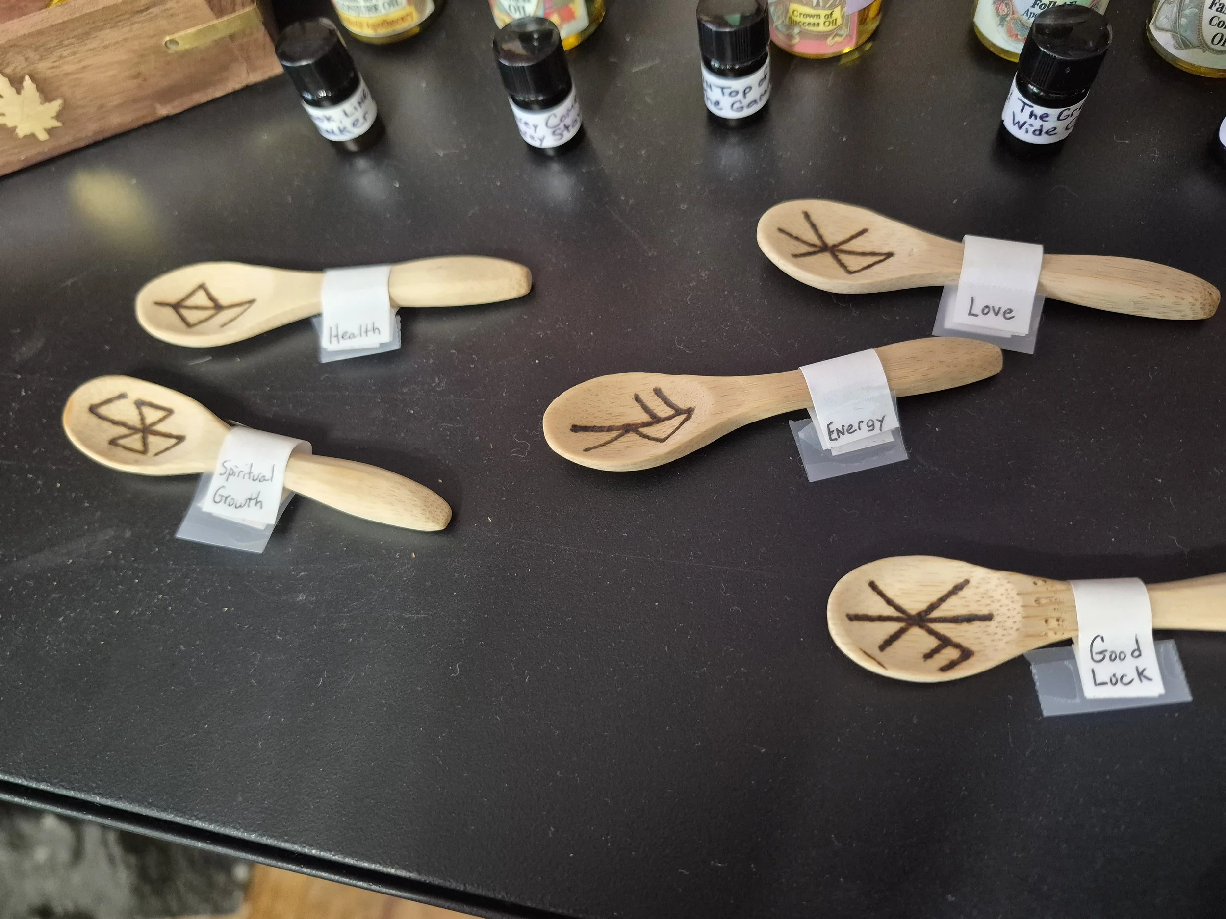 Ritual Spoons with Bind Runes