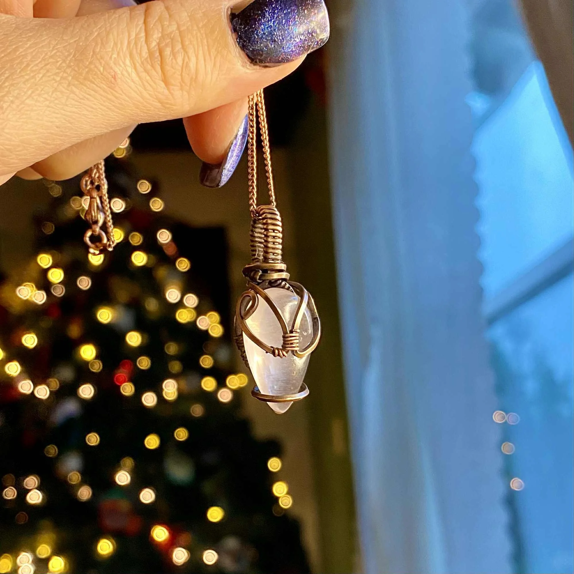 Alien Head Quartz Necklace