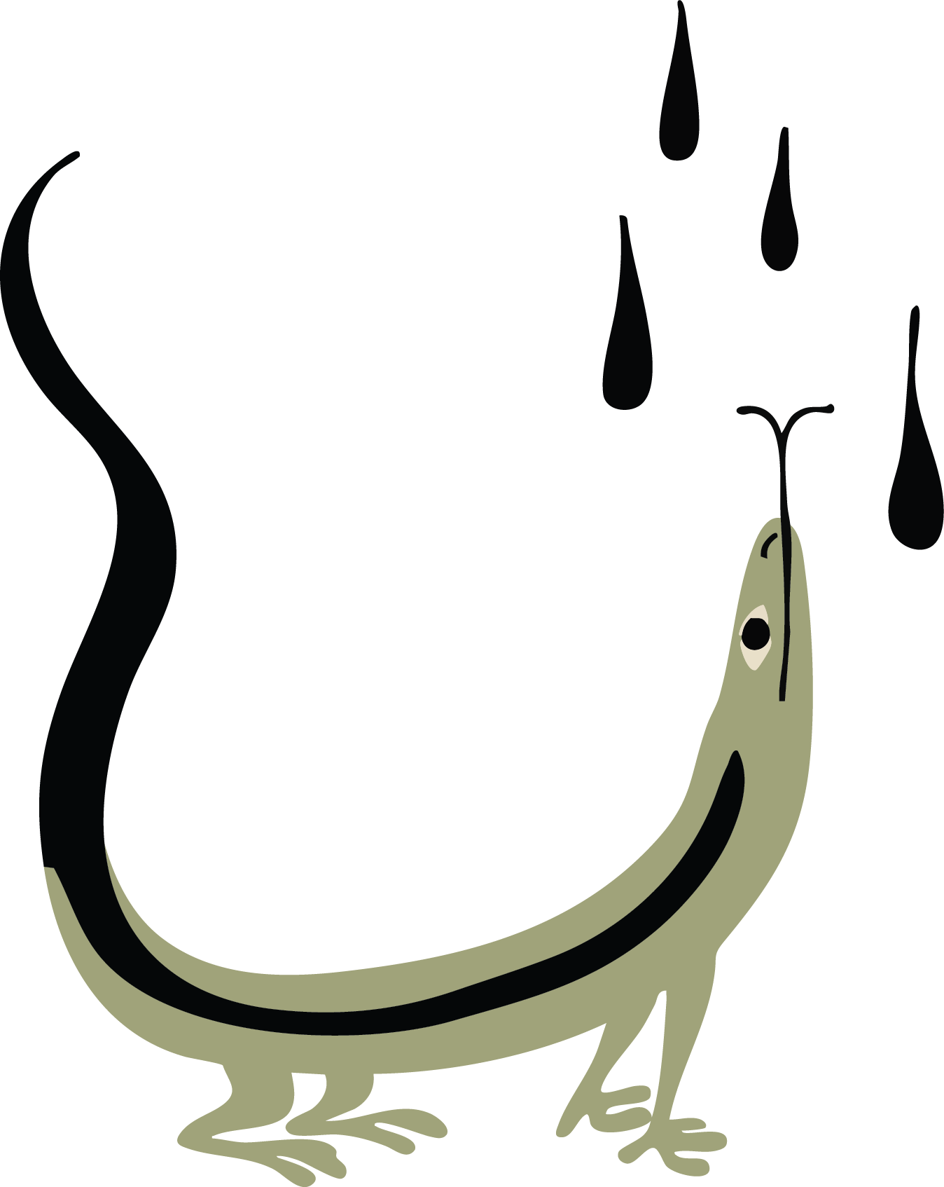 Illustration of a dinosaur with a long neck and tail, standing on all fours, against a black background with abstract shapes and lines.