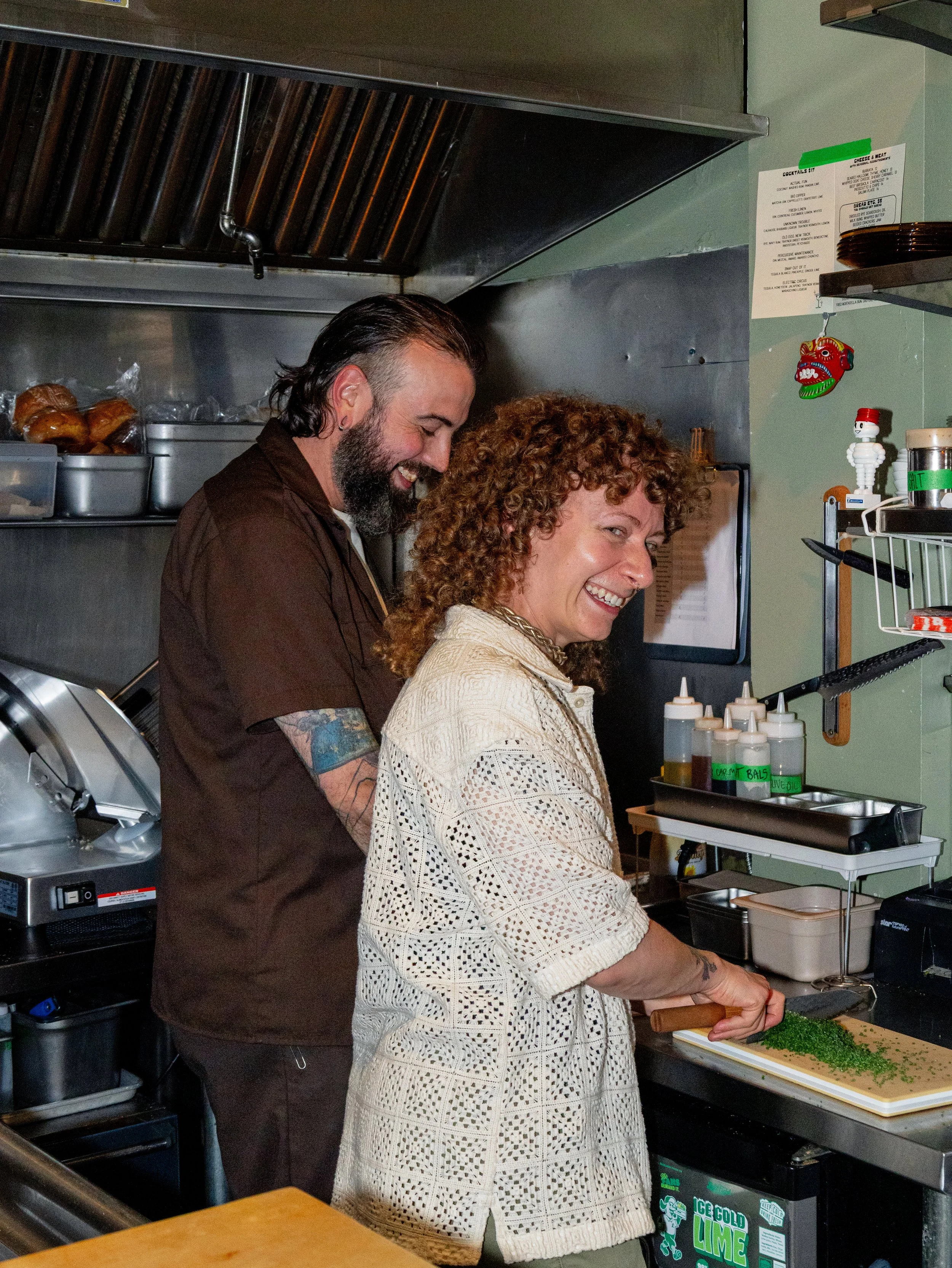 Chef David Still  and Maty Gignac at Bar Mini cocktail and wine bar in Toronto