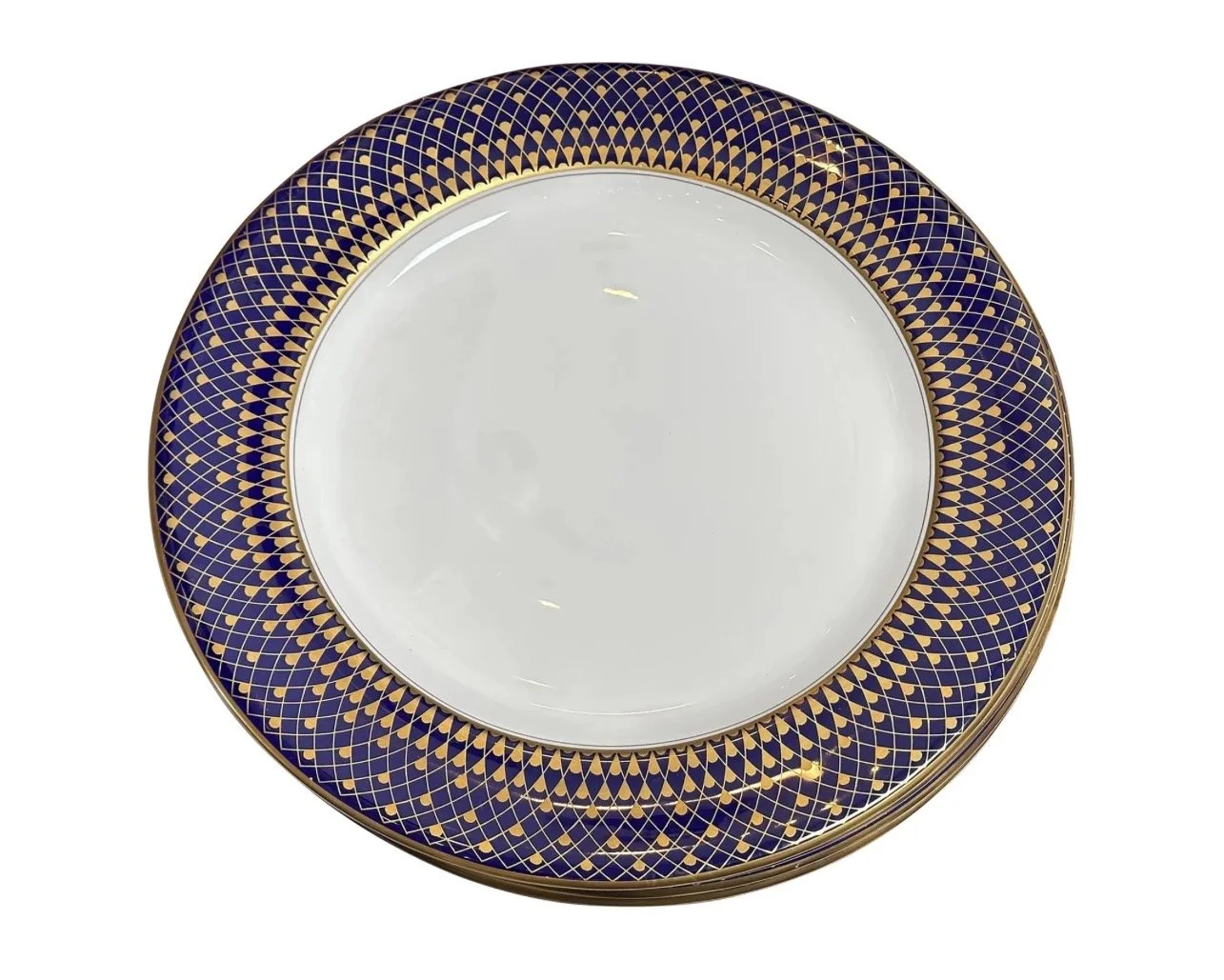 Royal Worcester Monte Carlo Blue & Gold Porcelain Charger