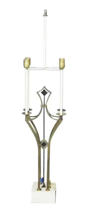 Mid Century Modern Tommi Parzinger Bronze & Marble Table Lamp