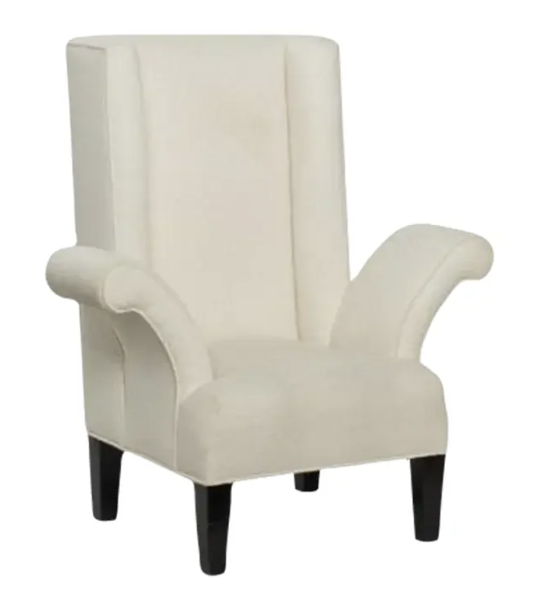 Mid Century Modern Flamboyant White Wingback Chair