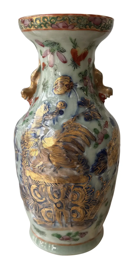 Unusual Antique 19th C Chinese Pottery Vase