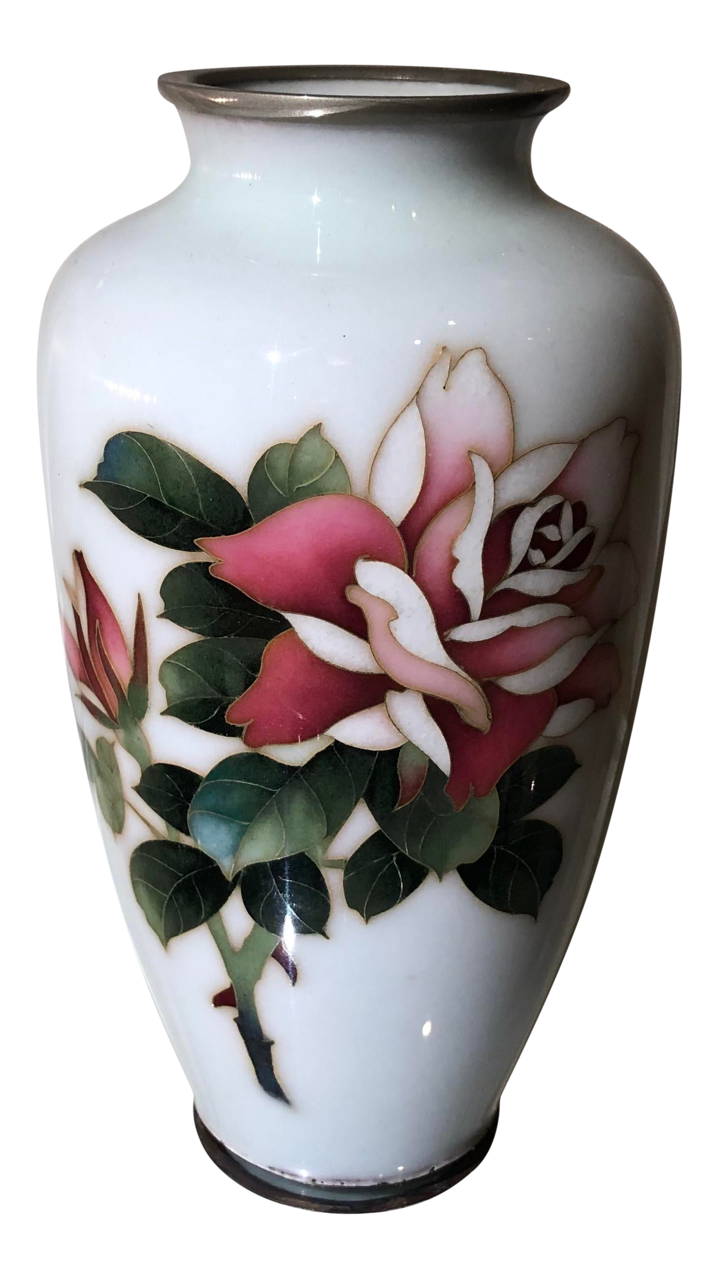 early-20th-c-antique-japanese-cloisonne-vase-w-rose-2828