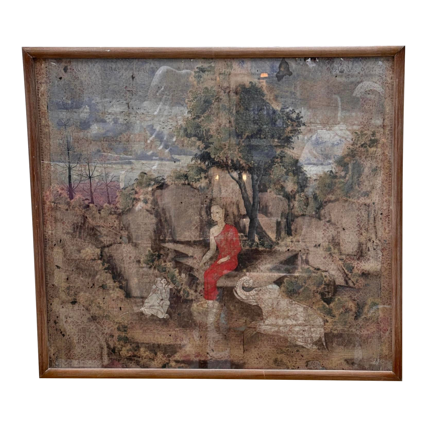 antique-chinese-hand-painted-scenic-textile-framed-art-5488