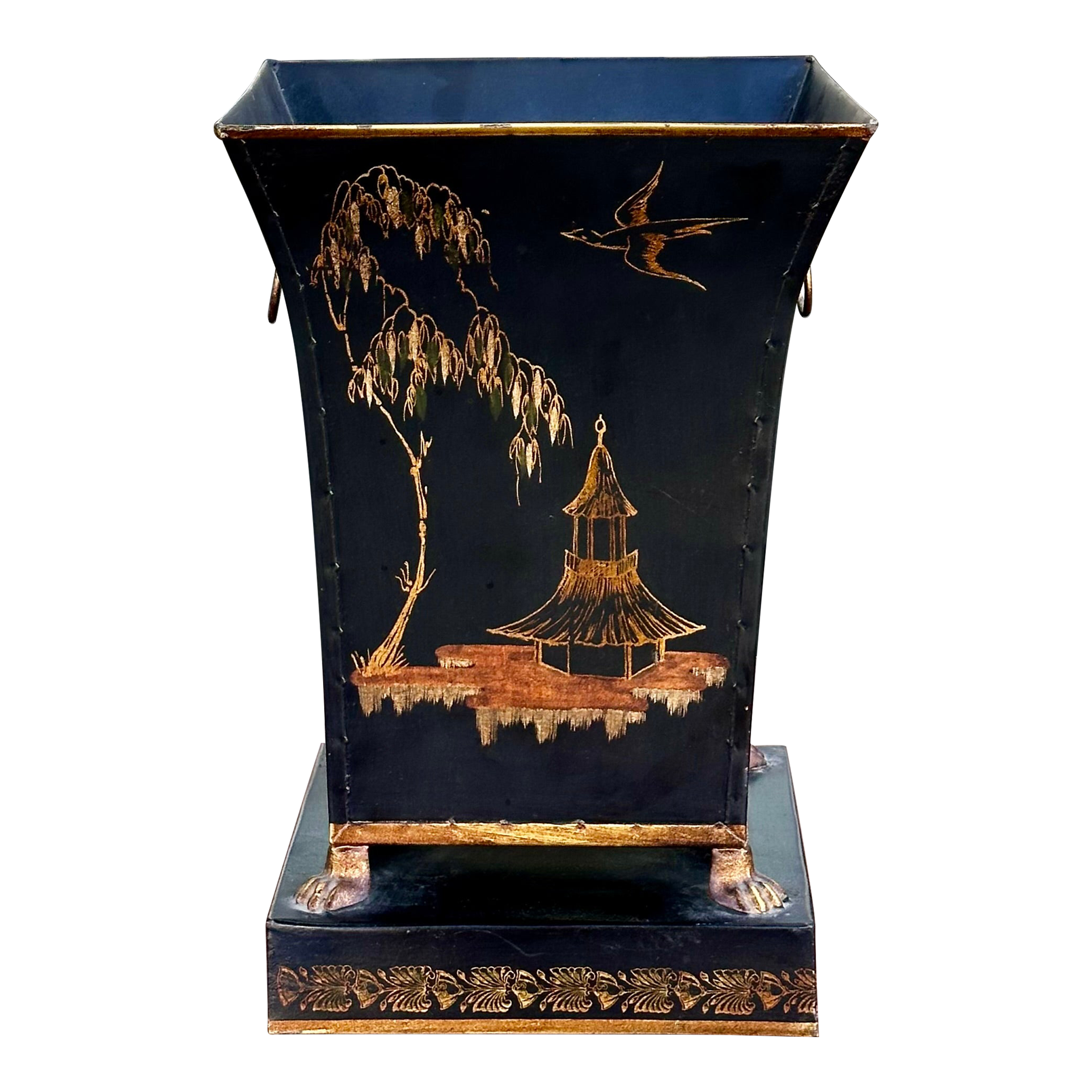 black-and-gold-tole-chinoiserie-cache-pot-waste-basket-2939