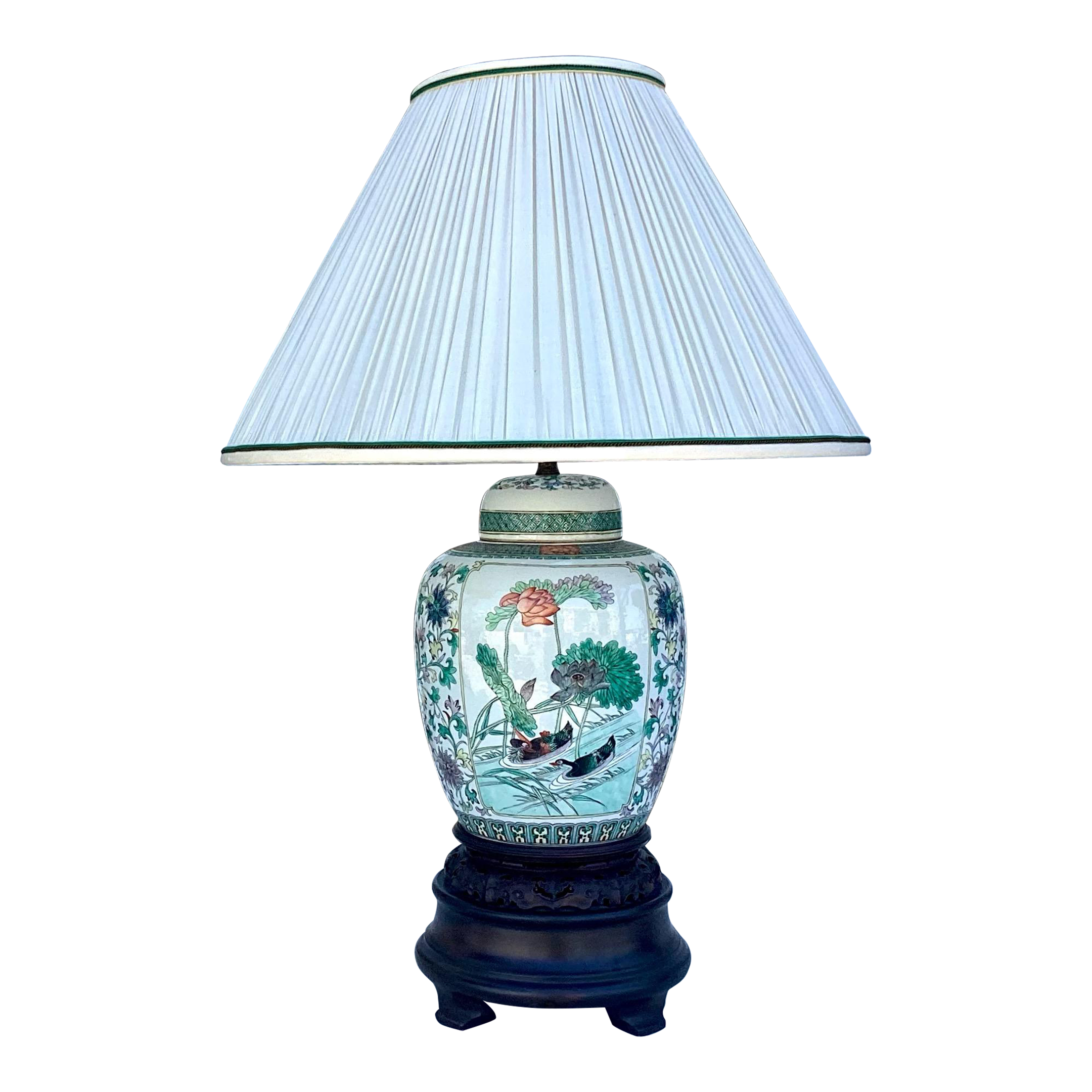 antique-chinese-porcelain-ginger-jar-table-lamp-with-custom-shade-8991