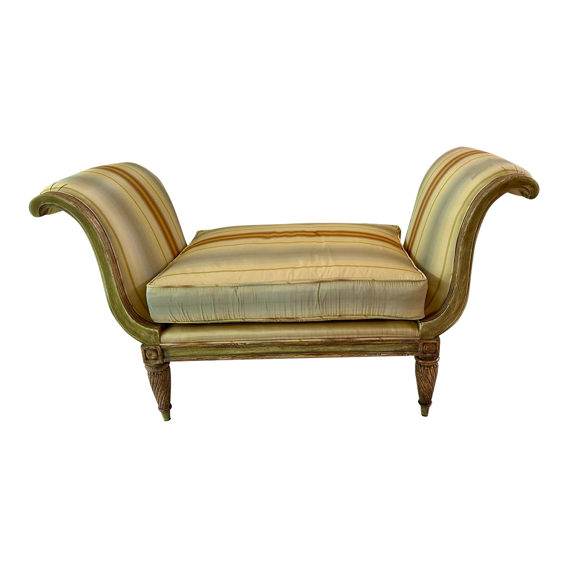 nancy-corzine-louis-xvi-style-silk-stripe-roll-arm-bench-3427