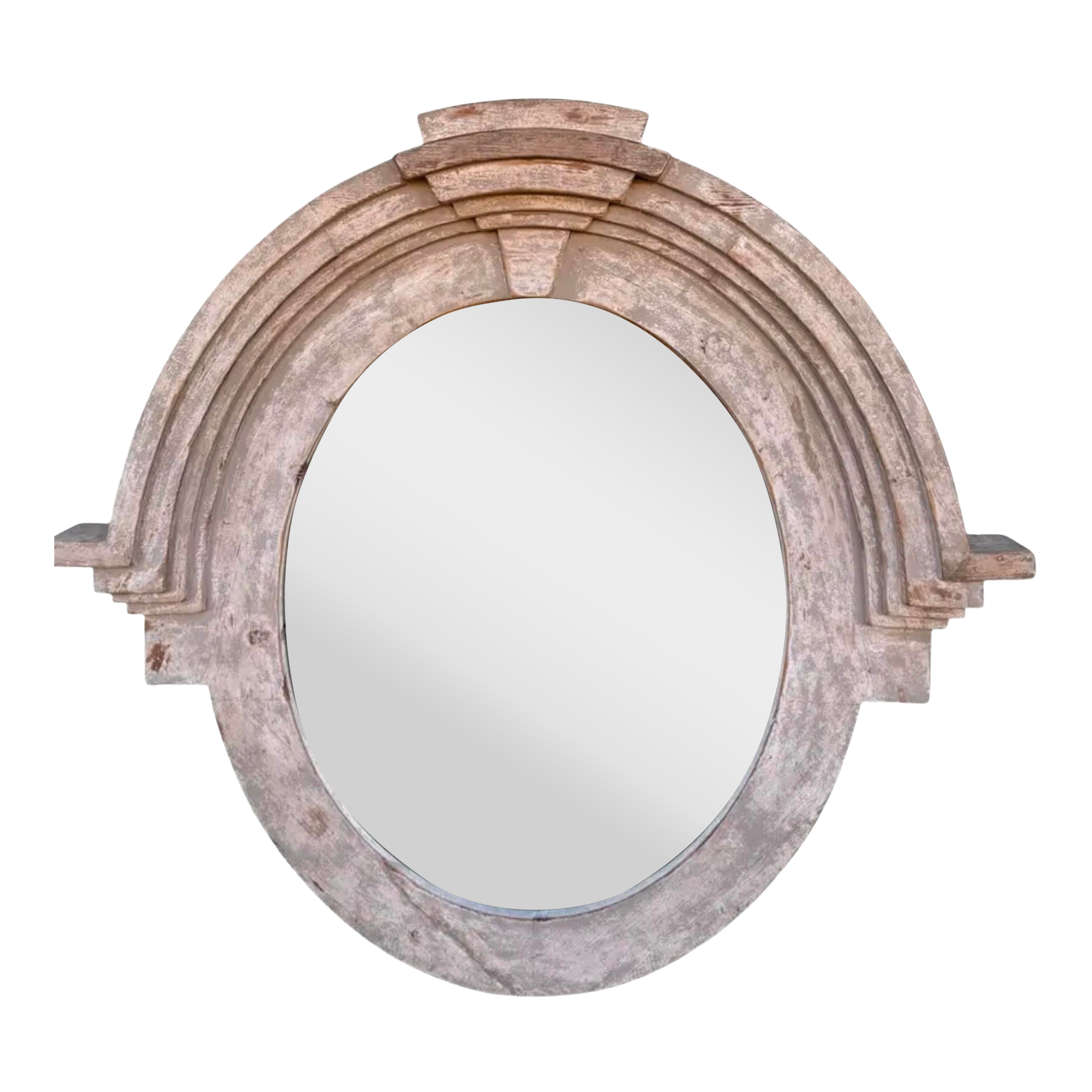 Charles Pollock for William Switzer Rustic European Carved Wood Mirror