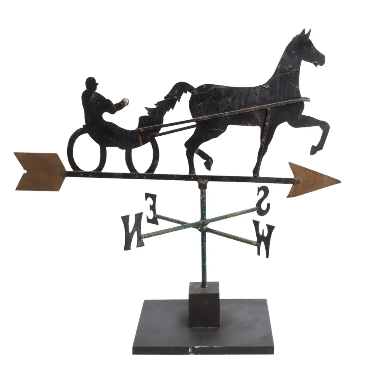 Vintage Sulky and Rider Folk Art Weather Vane
