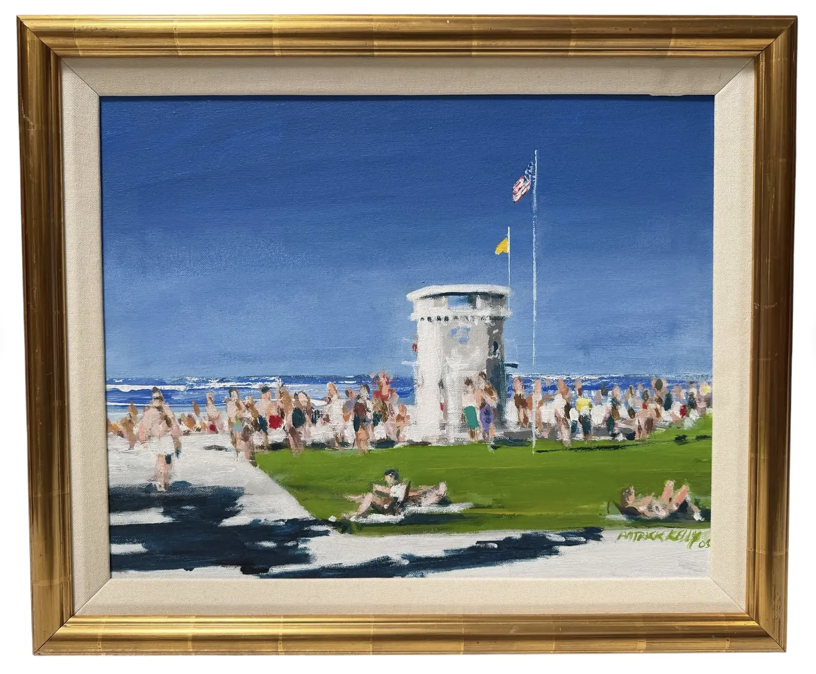 Laguna California Oil Painting of Main Beach by Patrick Kelly