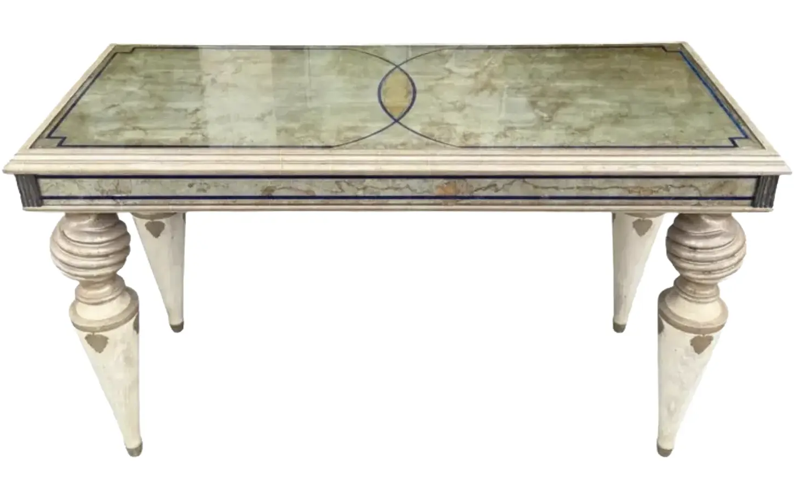 Harlequin Eglomese Reverse Painted Mirror & Giltwood Console Table