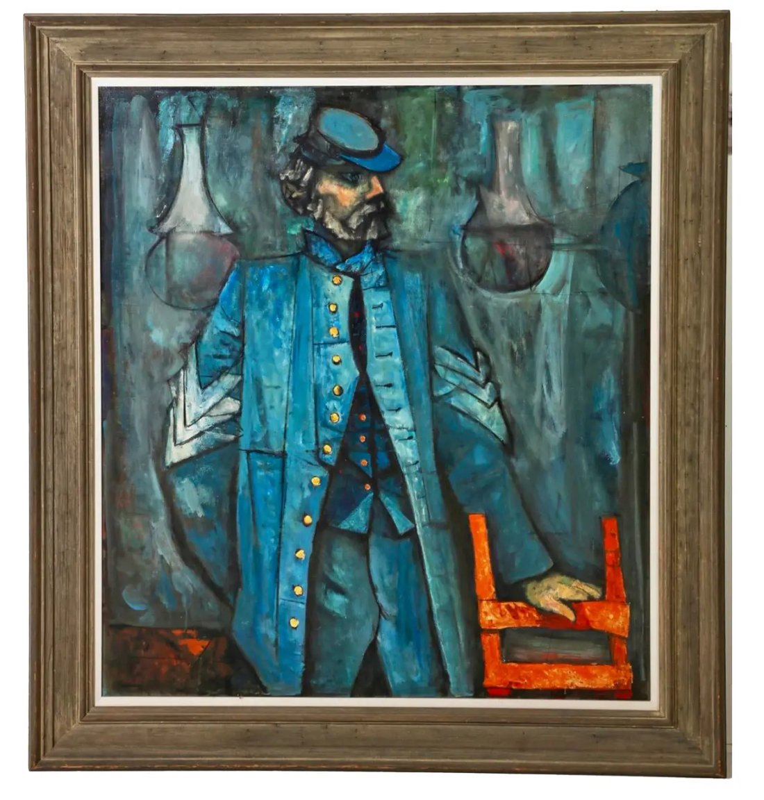 Original Edgar Ewing American Oil Painting of Civil War Union Soldier