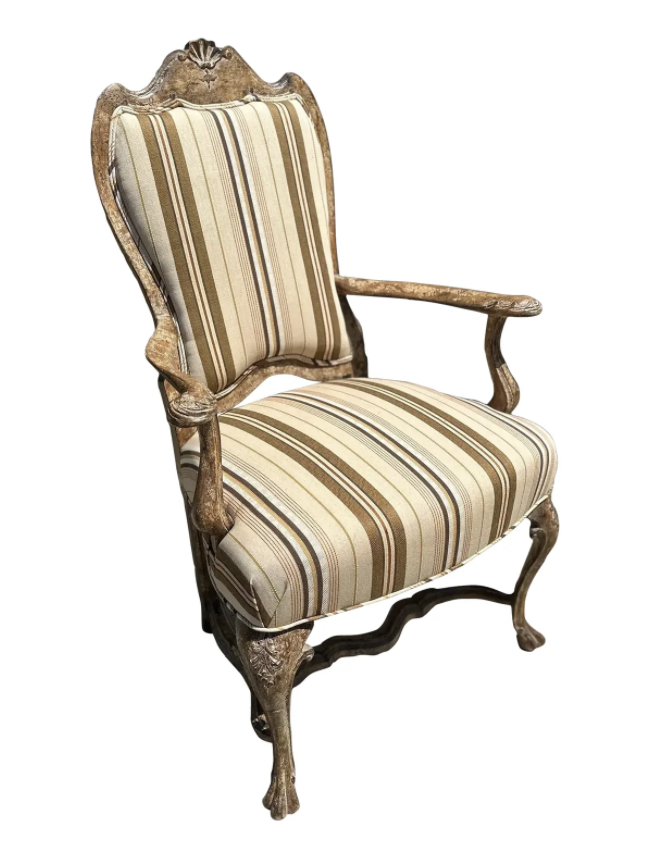 Charles Pollock for William Switzer Dining Armchair W Scalamandre Stripe