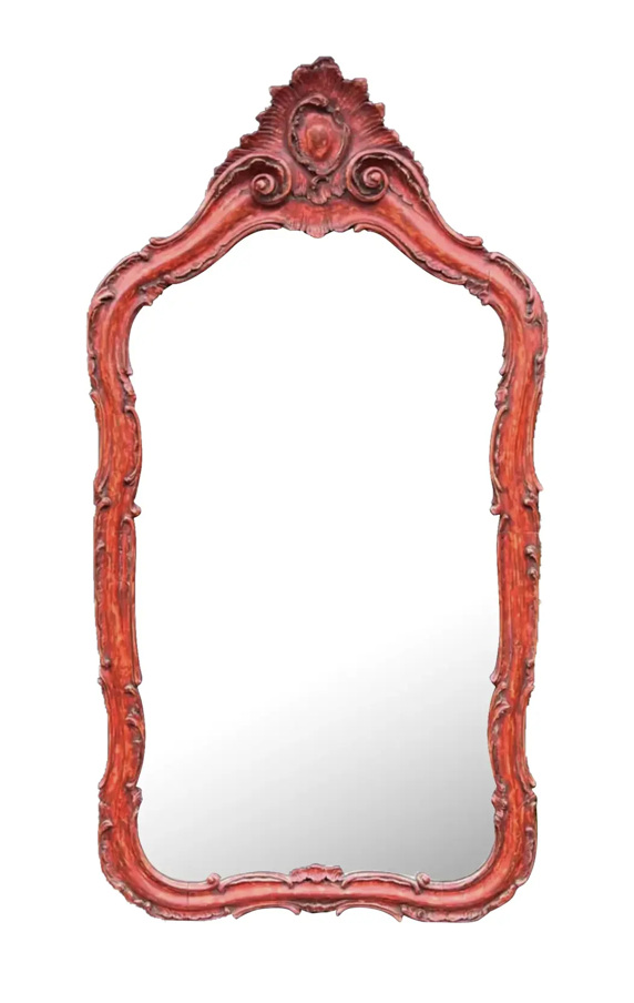 18th Century Style Rococo Wall Mirror W Antiqued Beveled Glass