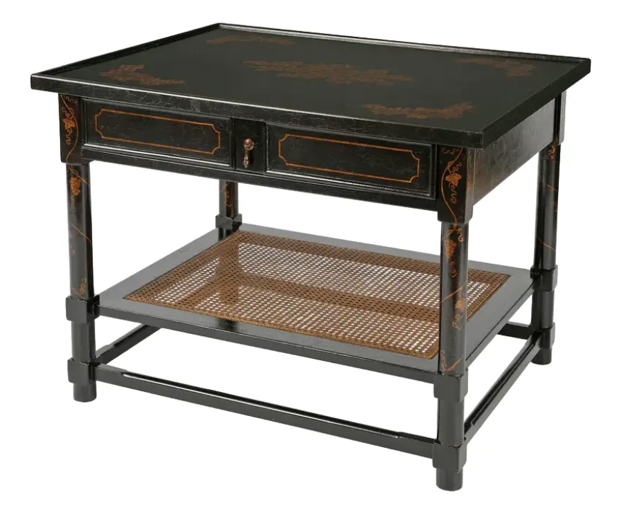 Charles Pollock for William Switzer Large Ebonized French Side Table