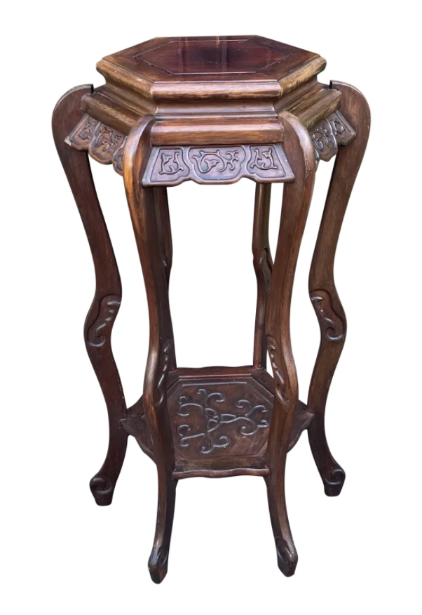 Superb Antique Chinese Rosewood Pedestal Plant Stand