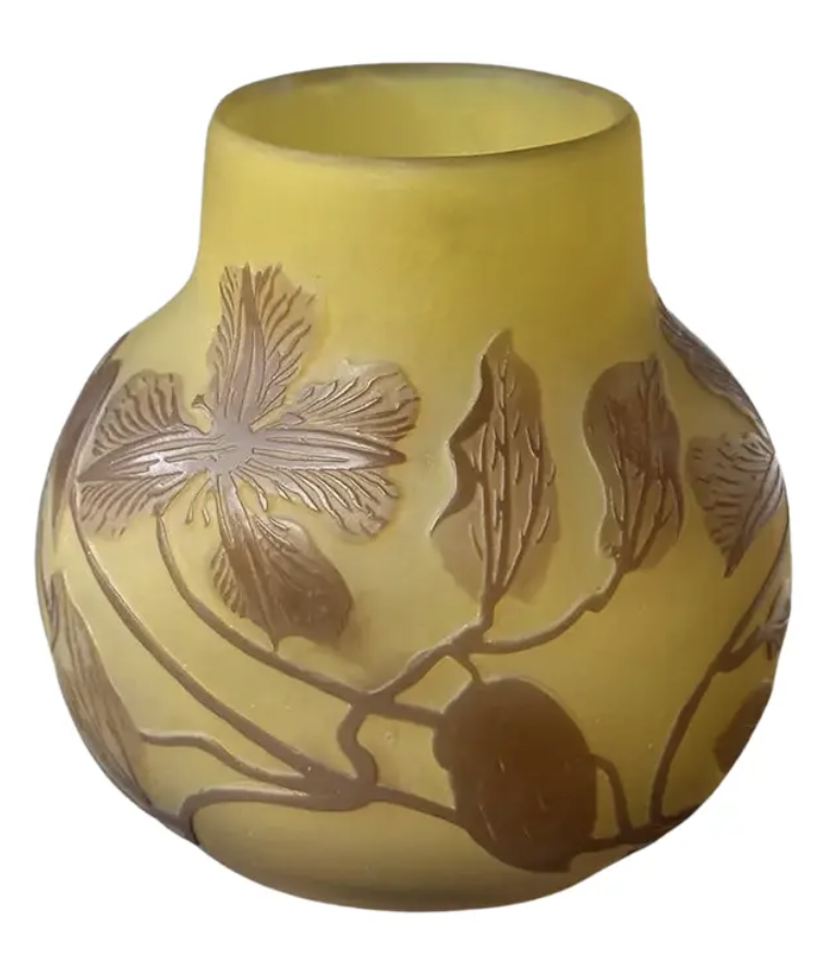Antique Art Nouveau Galle Cameo Glass Vase