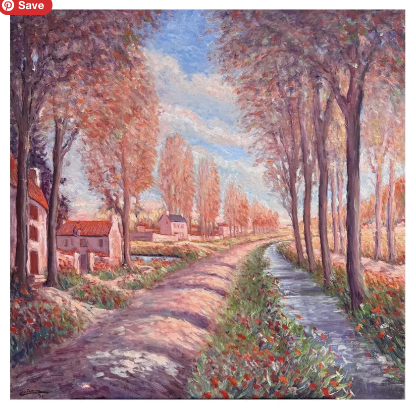Original Roger Etienne Rocquencourt France Landscape Oil Painting
