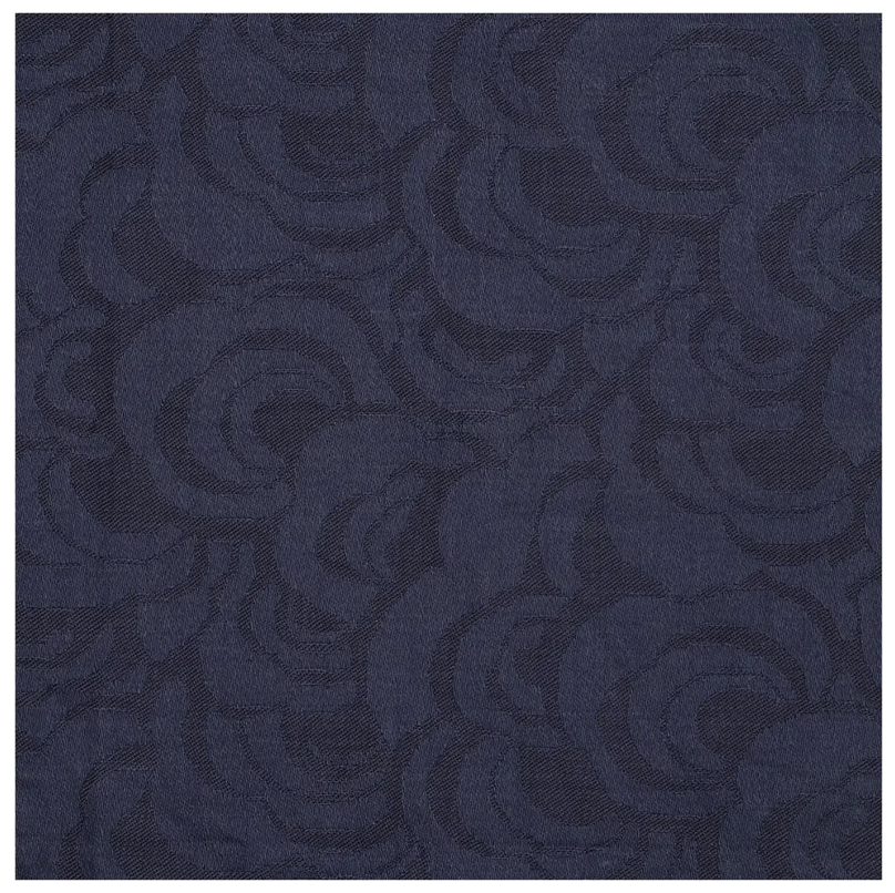 Modern Nancy Corzine Sag Harbor Waves Damask Linen Fabric in Navy Blue - by the Yard