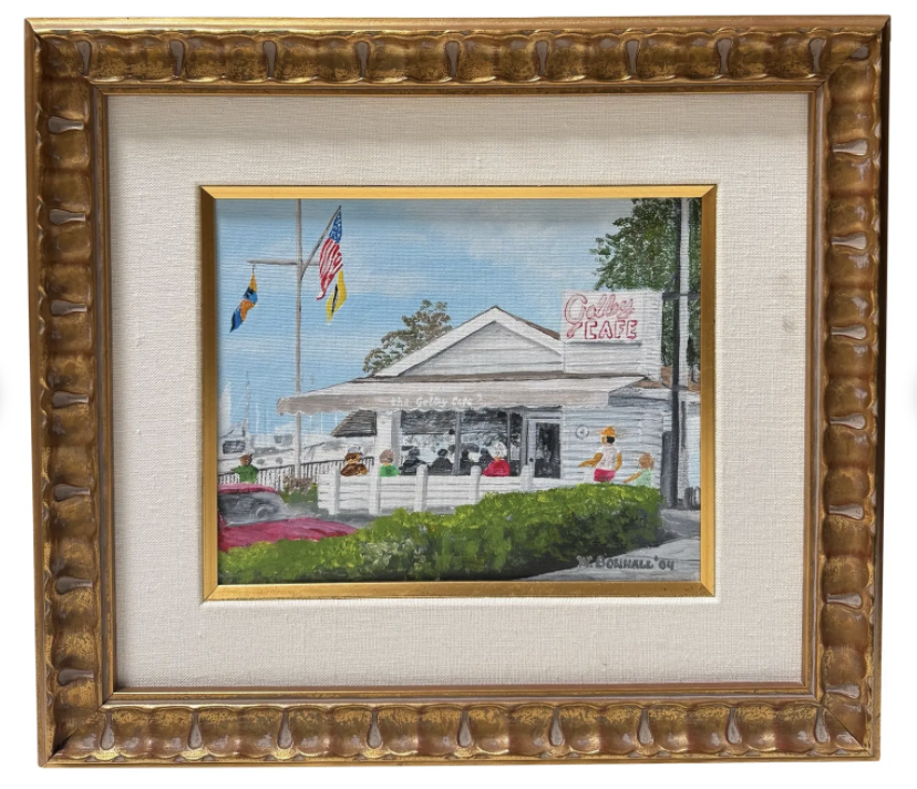 California Oil Painting of the Galley Cafe Newport Beach