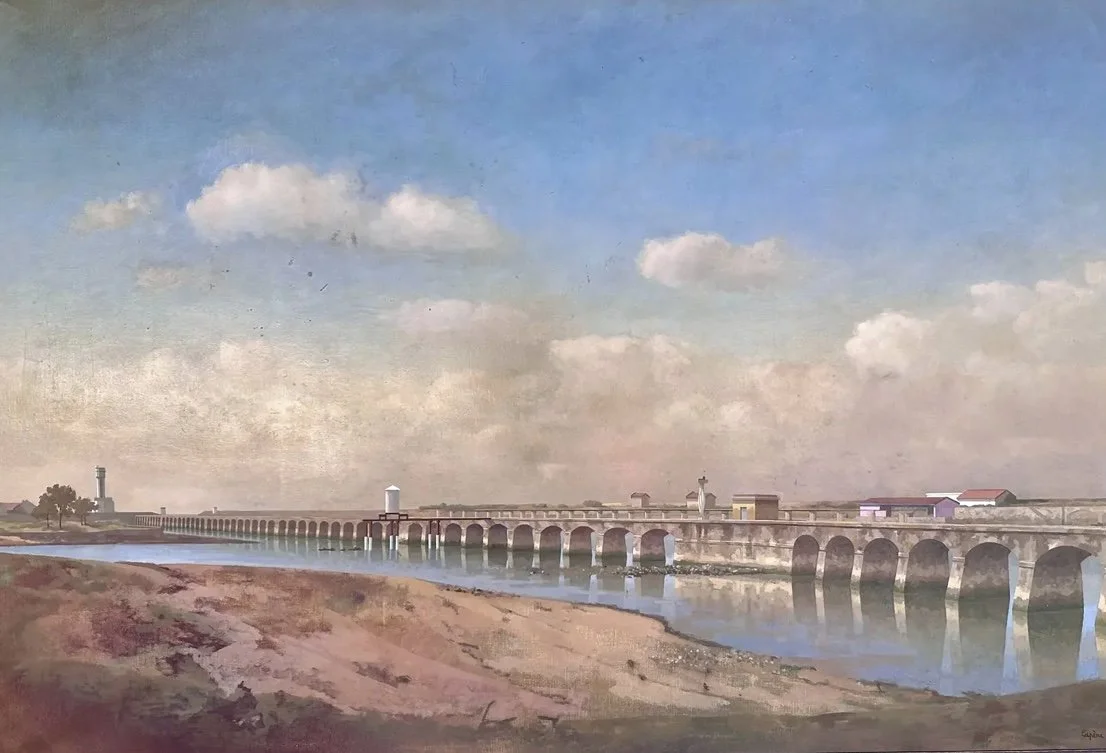 Huge Didier Lapène European Landscape Oil Painting - Point De La Barra