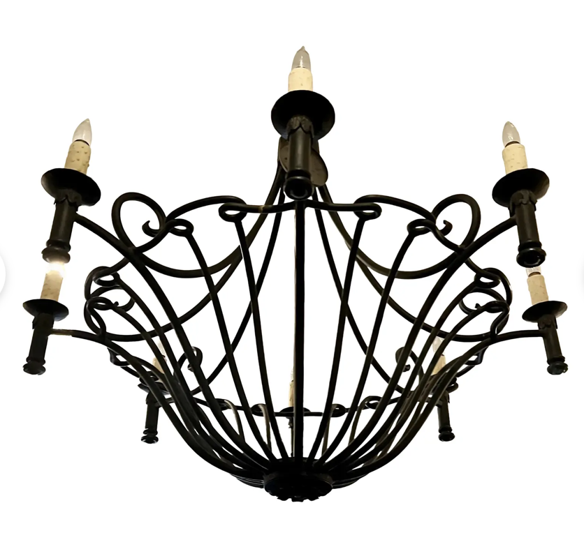 Ebanista Spanish Colonial Wrought Iron Chandelier - Famous Estate