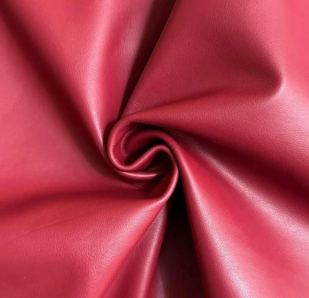 Spinneybeck Rhubarb Red Italian Designer Leather Hide - 1 of 3
