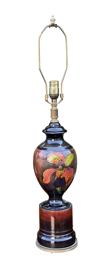 1940s Art Deco Moorcroft Pottery Table Lamp