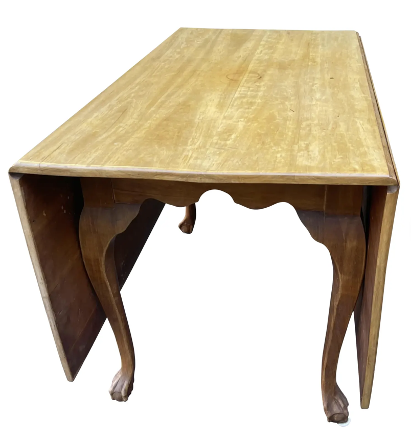 Antique 18th C English Bleached Mahogany Drop Leaf Dining Table