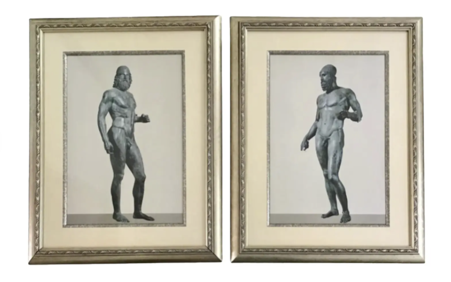 Pair of Photograph Prints of Antique Ancient Greek Male Nude Sculpture