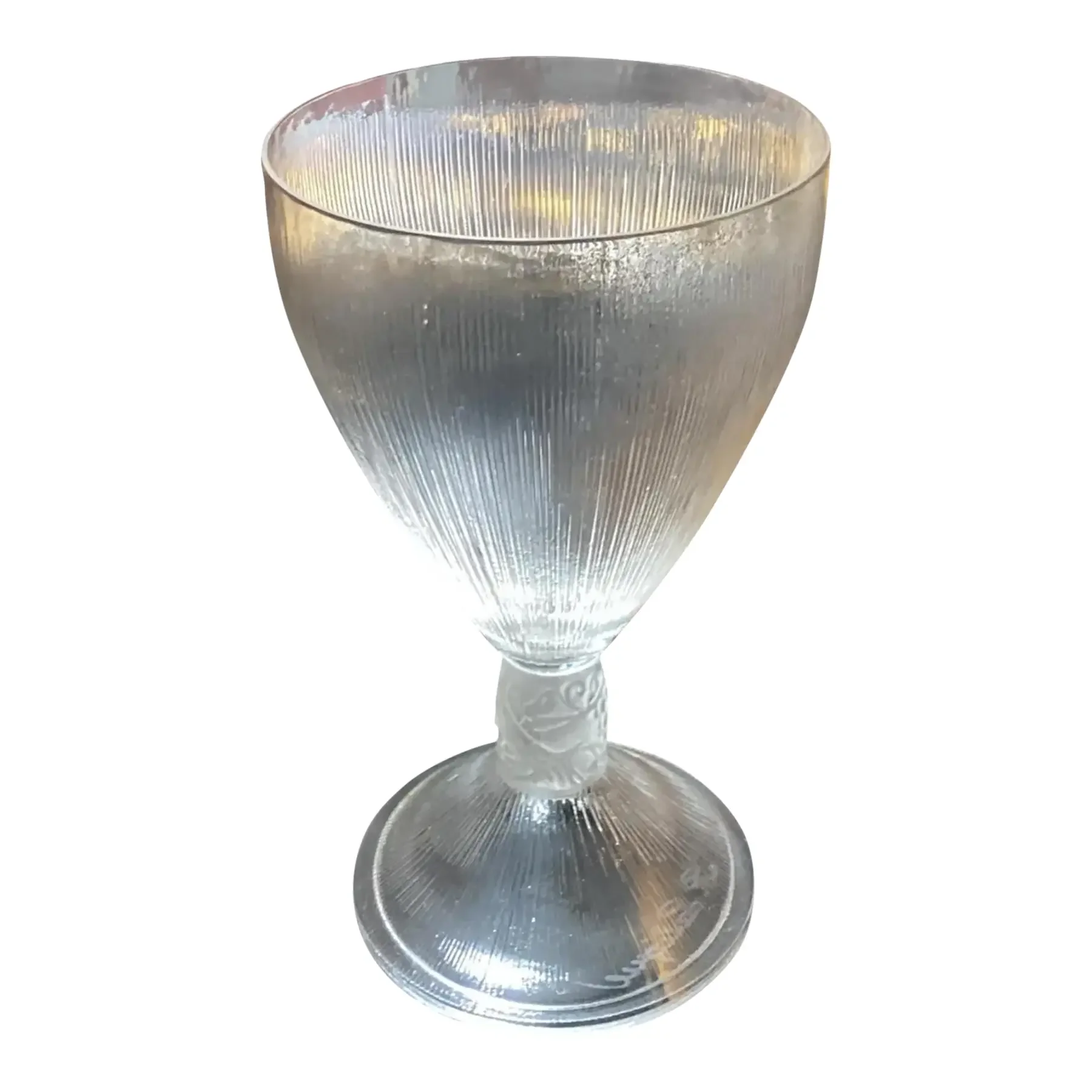 Antique Rene Lalique French Art Deco Red Wine Stem Goblet